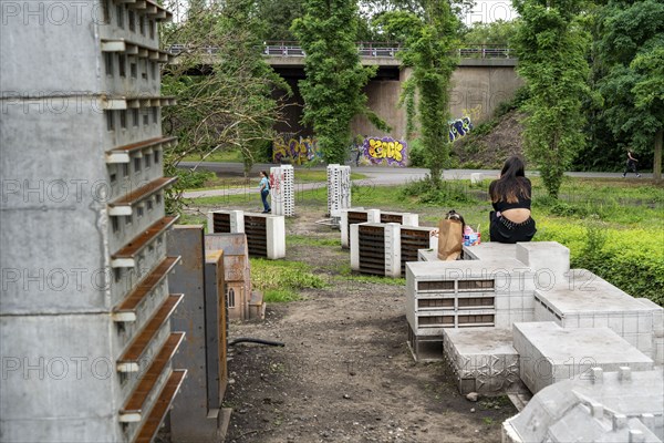 Landschaftspark Duisburg Nord, Neustadt art installation by artists Marta Dyachenko and Julius von