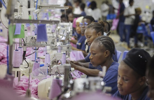 BENIN TEXTILE CORPORATION BENIN, Seamstresses in a textile factory in the industrial area near