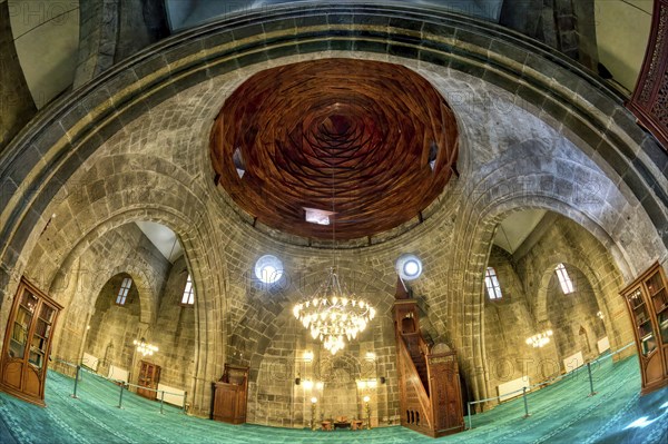 Grand mosque of Erzurum or Atabey Mosque, Central nave and ceiling, Erzurum, Turkey, Asia