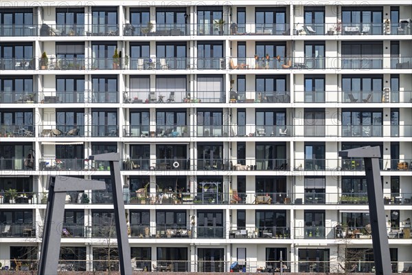 Facade at Bakenhafen, residential building, Hafencity Hamburg, new district on the Elbe, on the