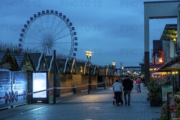 The Christmas market at the Centro shopping centre, set up but closed due to the 2nd lockdown