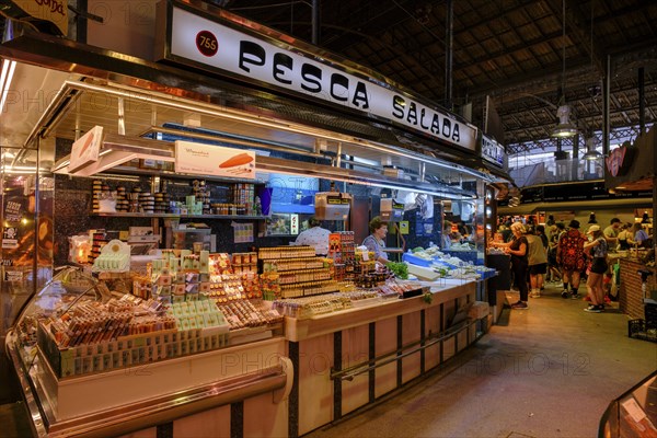 Food at La Boqueria market, Barcelona, Catalonia, Spain, Europe