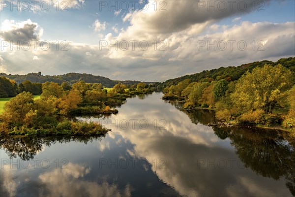 The Ruhr near Bochum-Stiepel, right and Hattingen-Blankenstein, North Rhine-Westphalia, Germany,