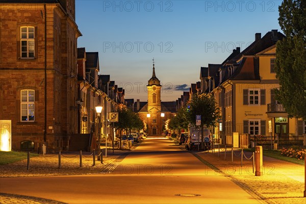 The SchlossstraÃŸe in Bad Arolsen, Protestant town church, Hesse, Germany, Europe