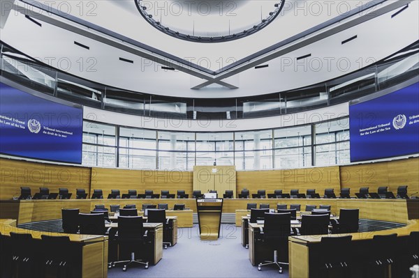 Courtroom at the International Tribunal for the Law of the Sea, photographed in Hamburg, 26 July