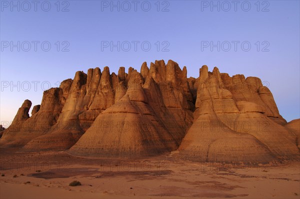 Desert landscape, Tin Akascheker, Algeria, rock formations, Algeria, Africa