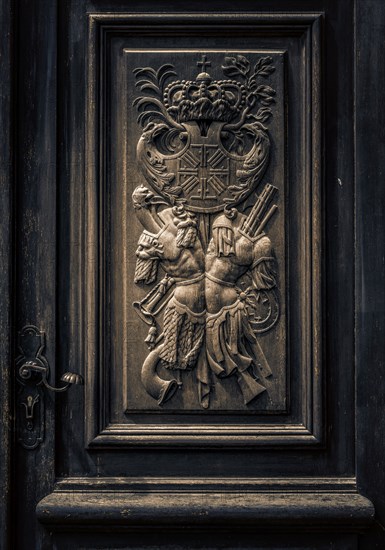 Historic inlays on the doors of the German Historical Museum, Berlin, Germany, Europe