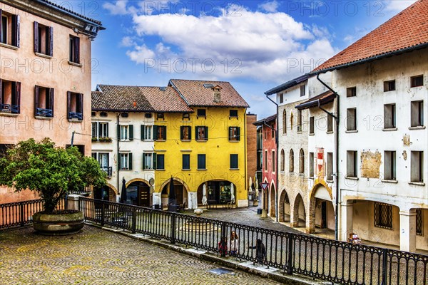 Cathedral square, old town centre with magnificent aristocratic palaces and Venetian-style arcades,