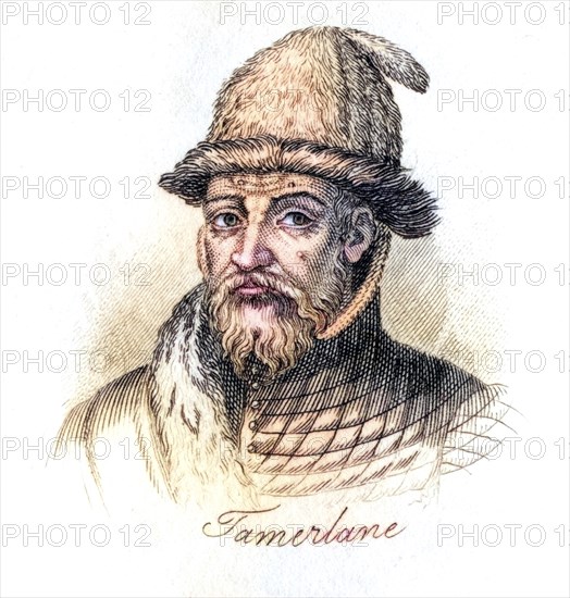 Tamerlane, 1336-1405, also known as Temur, Taimur, Timur Lenk, Timur i Leng, Tamburlaine, or