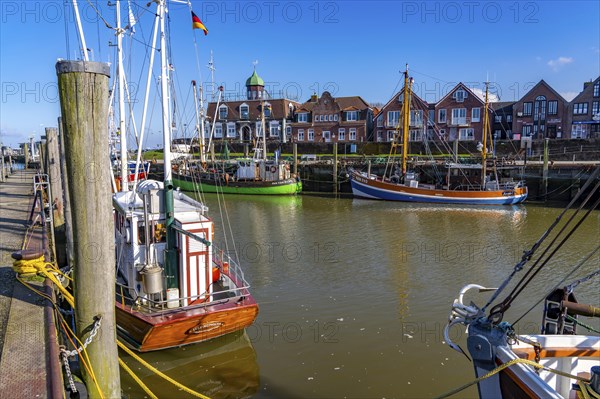Cutter harbour Neuharlingersiel, Lower Saxony, Germany, Europe