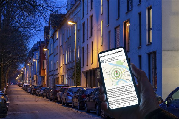 Symbolic image residential burglary, burglary radar app, MehrWetter app, shows the burglaries in