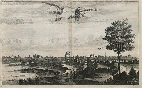 Xantsui, city in China in the 17th century, after the draughtsman Johan Nieuhof, Historical,