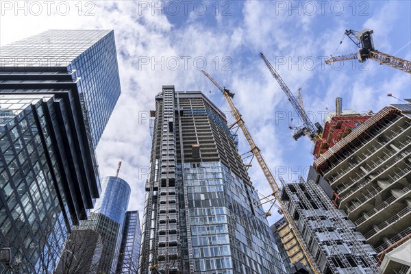 Construction site of the FOUR construction project, 4 high-rise towers at RoÃŸmarkt in Frankfurt am