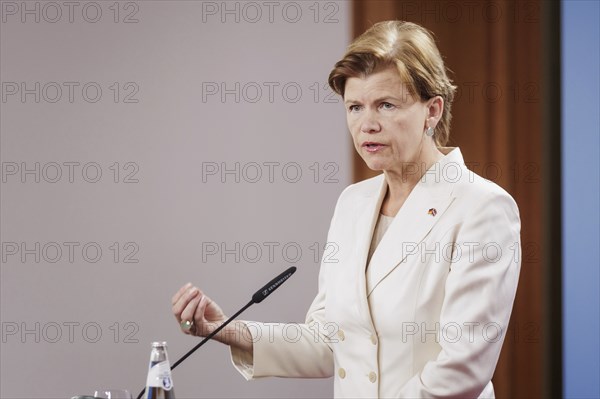 Baiba Braze, Foreign Minister of Latvia, recorded during a press conference at the Federal Foreign