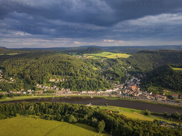 Königstein (Saxon Switzerland) is a town in south-east Saxony on the River Elbe. View of the