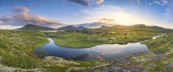 Evening mood at Muvatnet, Rondane National Park, Venabygdsfjell, Rondafjell, Enden, Ringebu,