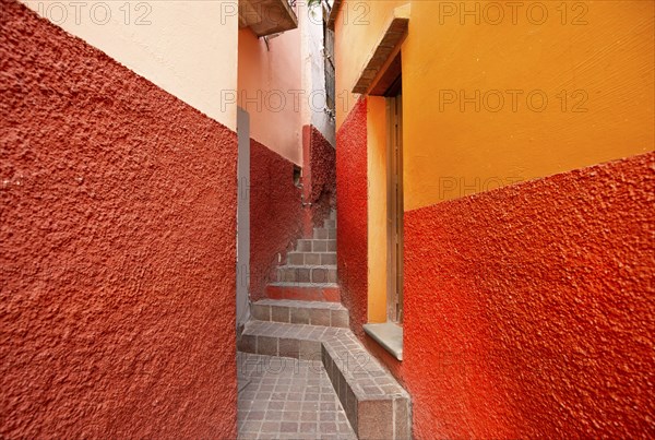 Guanajuato, Mexico, colorful colonial streets and architecture in Guanajuato historic center,