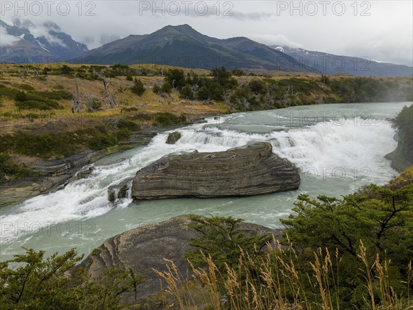 Waterfall in Torres del Paine National Park, Patagonia, Chile, South America