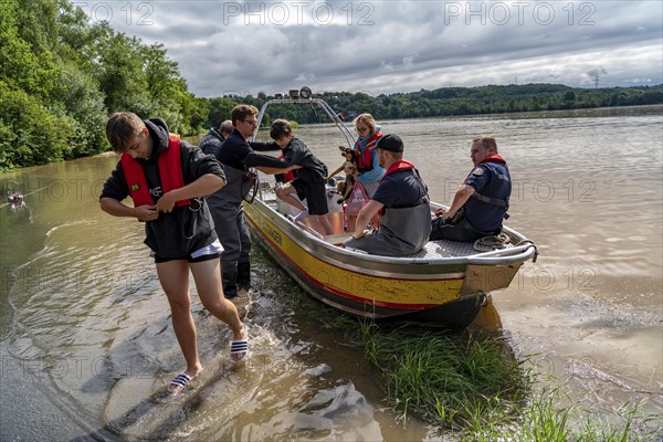 High water on the Ruhr, after long heavy rainfall the river came out of its bed and flooded the
