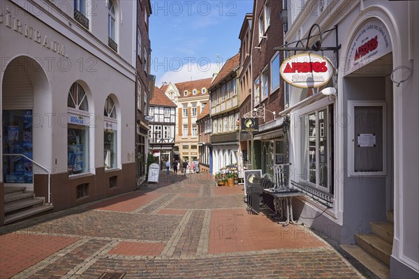 Kleine Schmiedestrasse, part of the pedestrian zone with restaurants and retail shops in the city