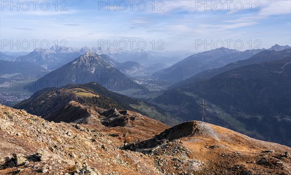 Kreuzjoch summit in autumn, Venet crossing, Ötztal Alps, Tyrol, Austria, Europe
