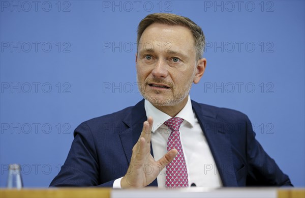 Christian Lindner (FDP), Federal Minister of Finance, presents the 2025 budget at the BPK. Berlin,