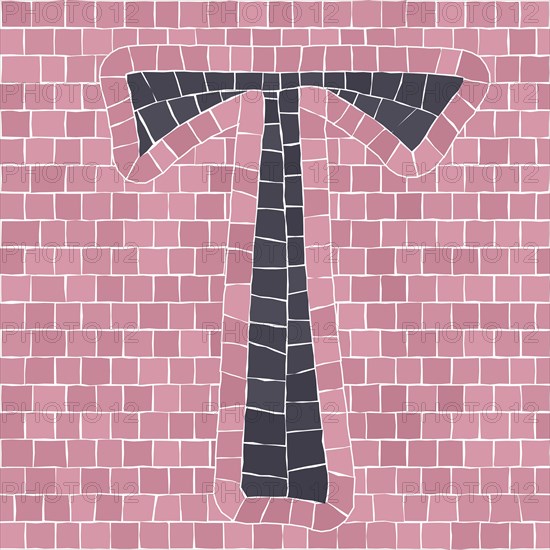 Mosaic tiles letter T. EPS 10 editable flat design vector seamless horizontal pattern