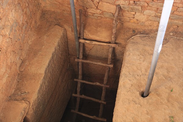 Tigray region, stairs leading down to the tombs of King Kaleb and Gebre Maskal, north-east of the