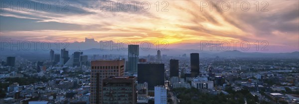 Panoramic view of Mexico City from the observation deck at the top of Latin American Tower (Torre