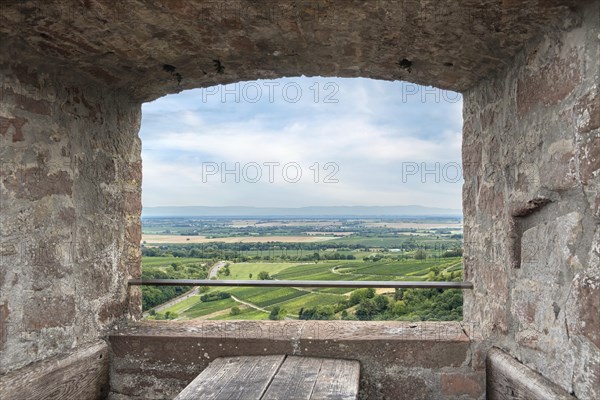 View from the Landeck castle ruins, Klingenmünster, Southern Palatinate, Palatinate,