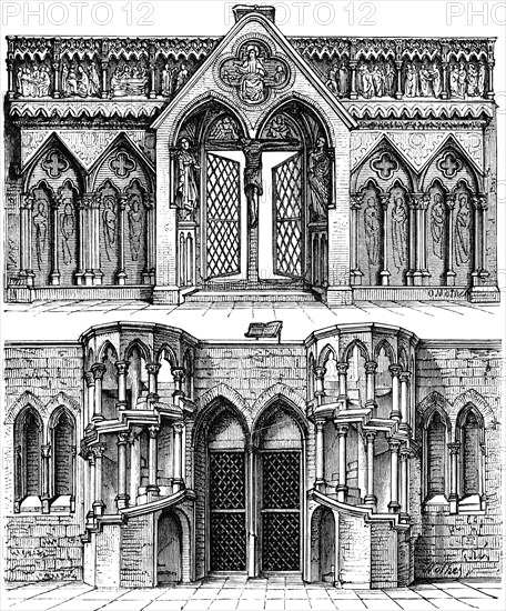 Lettner separating elements on the west choir of Naumburg Cathedral of St Peter and Paul, late