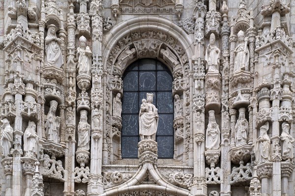 South portal, Hieronymite monastery Mosteiro dos Jeronimos, also known as Mosteiro de Belém, Belém,