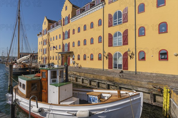 Maritime Svendborg, museum harbour, historic sailing ships, wooden boats, old warehouse, cutter,