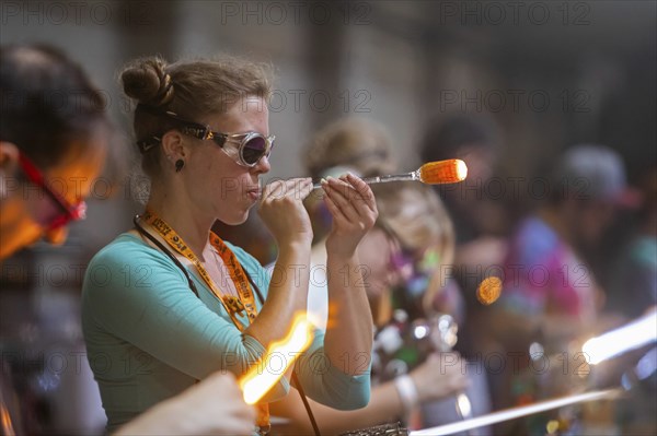 Detroit, Michigan, Artists create glass and other artworks at the Michigan Glass Project's annual