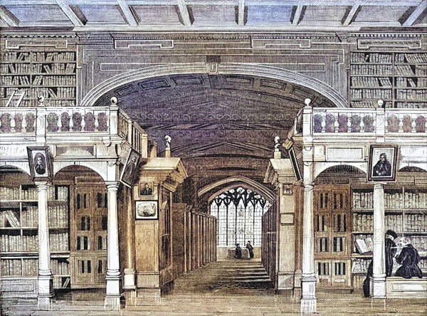 Interior of the Bodleian Library From Old England's Worthies by Lord Brougham and others, published