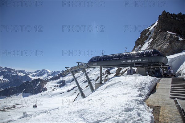 Karlesjochbahn in the Kaunertal, Kaunertal Glacier, border triangle, Landeck, Tyrol, Austria,