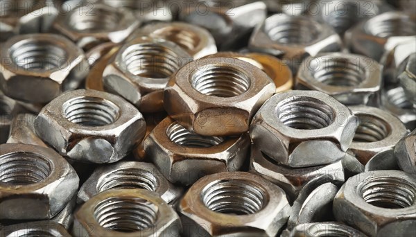 Metal, material, various screw connections, nuts, made of stainless steel