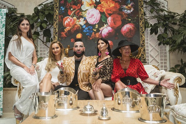 From left to right: Leni Summer (influencer), Jenice (Franziska Czurratis, singer), Harald