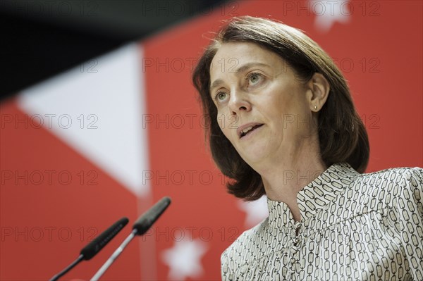 Katarina Barley, SPD lead candidate for the 2024 European elections, at a press conference