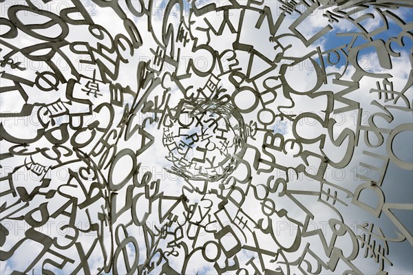 Würth Museum 2, sculpture We by Jaume Plensa, typography, letters, signs, Gaisbach, Künzelsau,