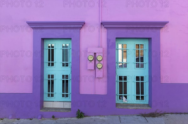 Mexico, Mazatlan, Colorful old city streets in historic city center near El Malecon promenade,