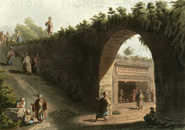 Historical Palestine, Entrance to the Tombs of the Kings of Judah, Historical, digitally restored