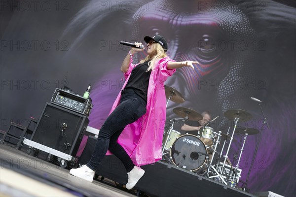 Adenau, Germany, 7 June 2024: Guano Apes with singer Sandra Nasic play at Rock am Ring. The