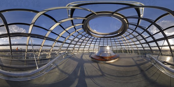 360Â° panorama from the upper level of the Reichstag dome in the Reichstag building, Berlin,