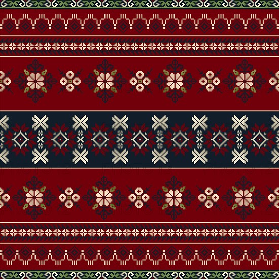 Traditional Latvian embroidery seamless pattern, vector illustration