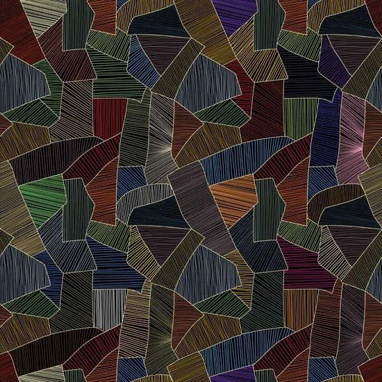 Seamless vector patchwork pattern, abstract art textile background in colors