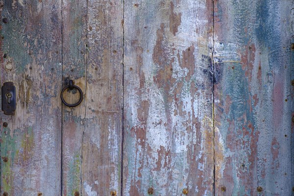 Old weathered door, in Portlligat, Cadaqués, Catalonia, Spain, Europe