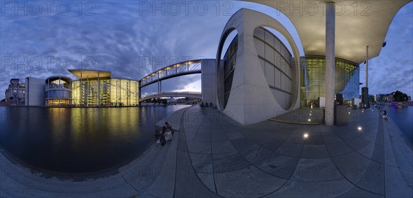Spreebogen with government buildings, Berlin, Germany, Europe