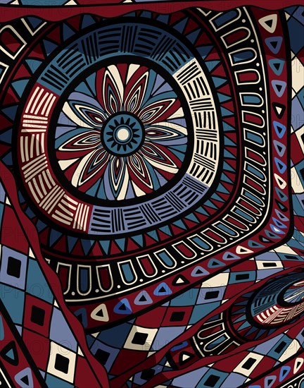 Tribal art background composition, vector illustration