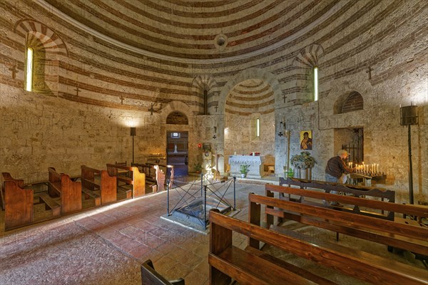 Round central room, Oratorio di San Galgano sul Montesiepi, Chiusdino, Tuscany, Italy, Europe